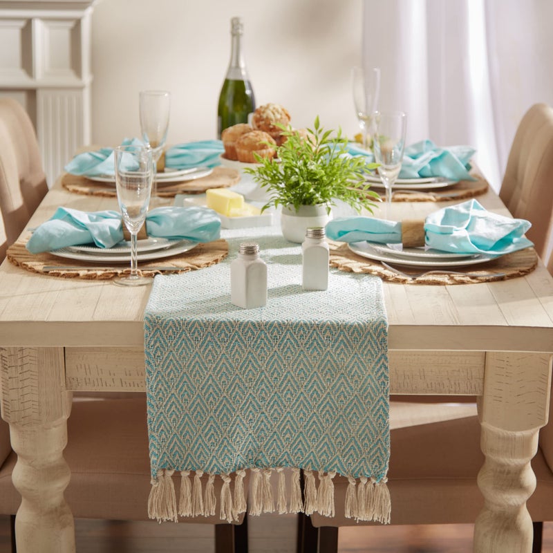 DII Braided Farmhouse Table Runner, 15 x 72 inches, 1-Piece, Aqua - Image 4
